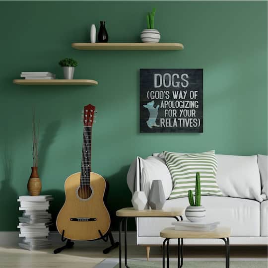 Stupell Industries Dogs are God's Apology Quote Spiritual Corgi Pet Phrase Canvas Wall Art